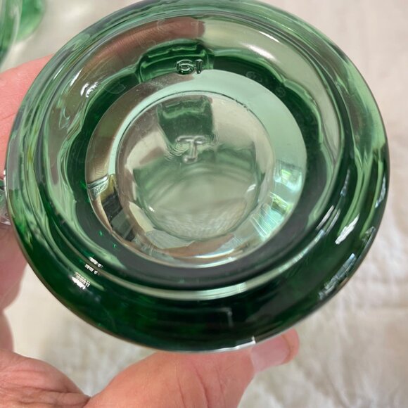 Set Of 4 Coca-Cola Embossed Heavy Green Glass Mugs With Handle Vintage Style 16 - Picture 11 of 11